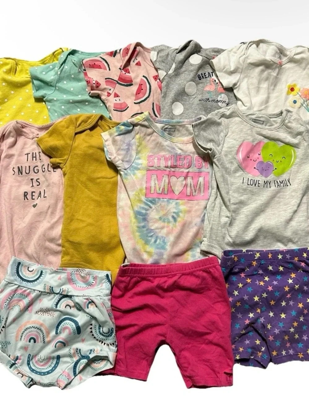 Toddler Girl Summer Clothing Short Sleeve Bodysuits Shorts Size 18-24 Months